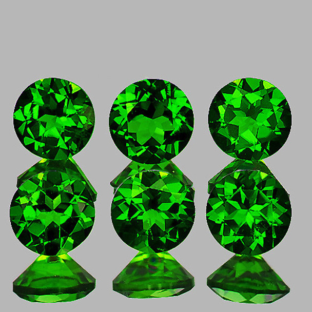 3.50 mm Round 6 pcs Unheated Top Luster Natural Chrome Green Diopside [Flawless-VVS]