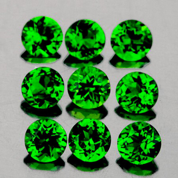 3.00 mm Round 9 pcs Top Luster Natural Unheated Chrome Green Diopside [Flawless-VVS]