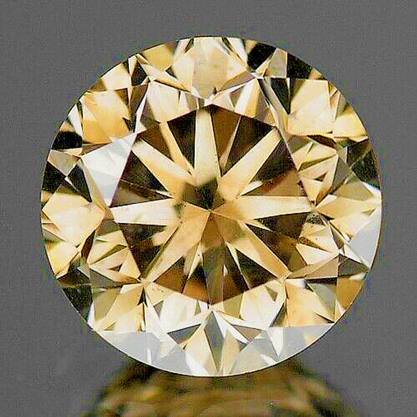 5.30 mm Round Diamond Cut 1 piece AAA Luster Natural Champagne Zircon [Flawless-VVS]-AAA Grade