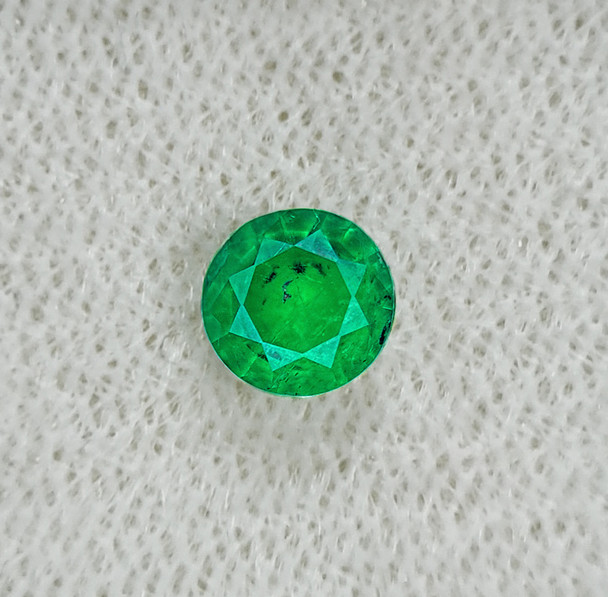 4.20 mm Round {0.34ct} Natural Brilliant Zambian Green Emerald [VS-SI]