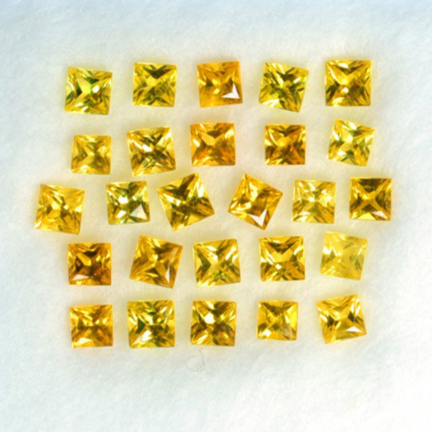 1.30 mm Square Machine Cut 54 pcs AAA Fire Natural Ceylon Yellow Sapphire [IF-VVS]-AAA Grade