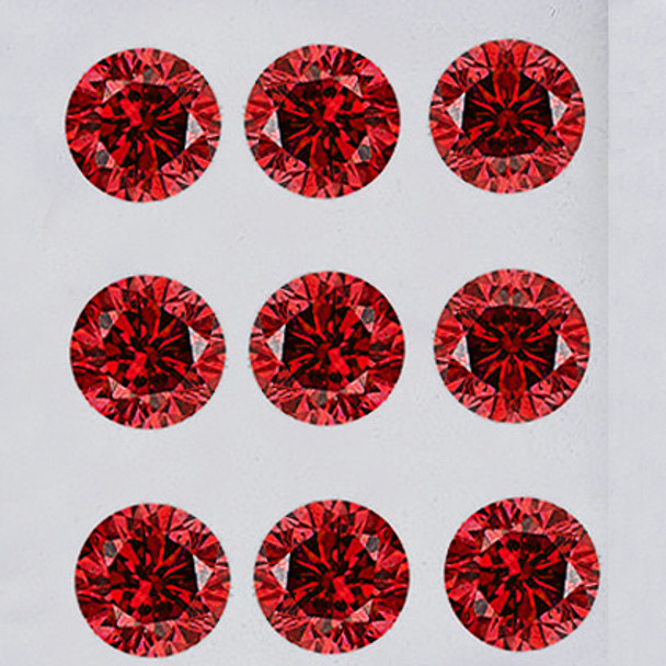 2.70 mm Round Machine Cut 9 pcs Superb Brilliancy Natural Intense Red Sapphire [Flawless-VVS]