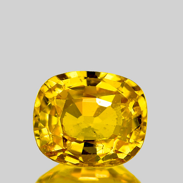 6x5 mm Cushion {0.82ct}  Machine Cut Top Luster Natural Intense Yellow Sapphire [VVS]