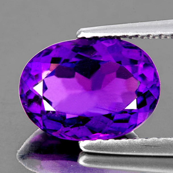 18x13 mm Oval 11.65cts Top Luster Natural Intense Purple Amethyst [Flawless-VVS]