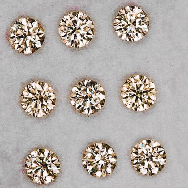 2.50 mm Round 9pcs Superb Luster Machine Cut Natural Golden Peach Sapphire [Flawless-VVS]-[AAA Grade]