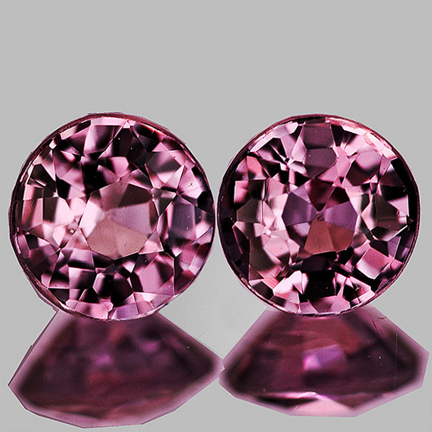 4.00 mm Round 2pcs Top Luster Natural Intense Pink Spinel [Flawless-VVS]