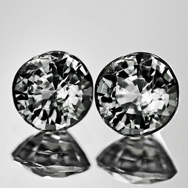 4.20 mm Round 2pcs Top Luster Natural Titanium Gray Spinel [Flawless-VVS]
