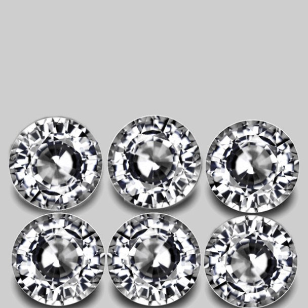 3.30 mm Round Machine Cut 6 pieces Natural AAA Titanium White Mogok Spinel [Flawless-VVS]