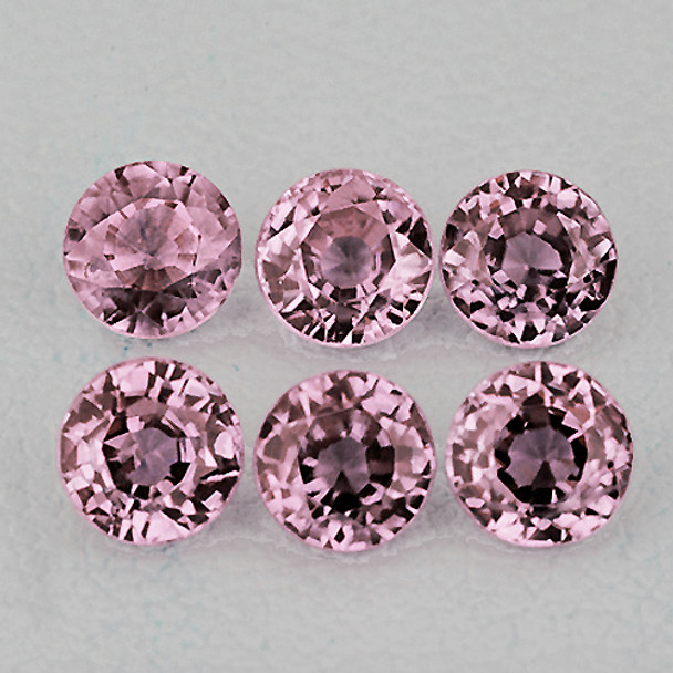 3.00 mm Round Machine Cut 6 pieces Natural Old Rose Mogok Spinel [Flawless-VVS]