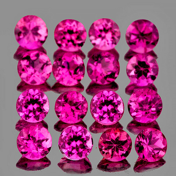 2.20 mm Round 20 pcs Top Luster Natural Intense Hot Pink Tourmaline [Flawless-VVS]-Top Color