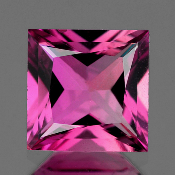 4.00 mm Square princess {0.32ct} Natural Intense Pink Tourmaline [Flawless-VVS]