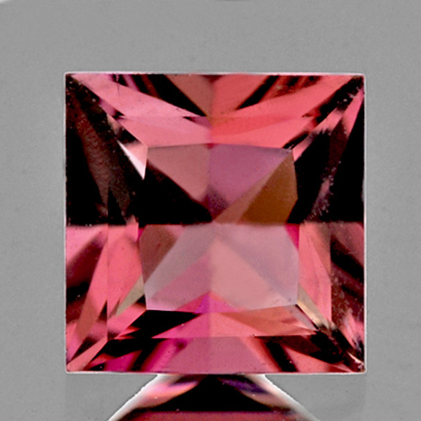 4.00 mm Square princess {0.25ct} Natural Intense Pink Tourmaline [Flawless-VVS]