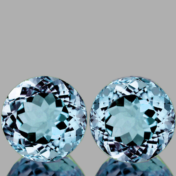 5.50 mm Round Portuguese 2 pcs Dazzling Luster Natural Blue Aquamarine [Flawless-VVS]
