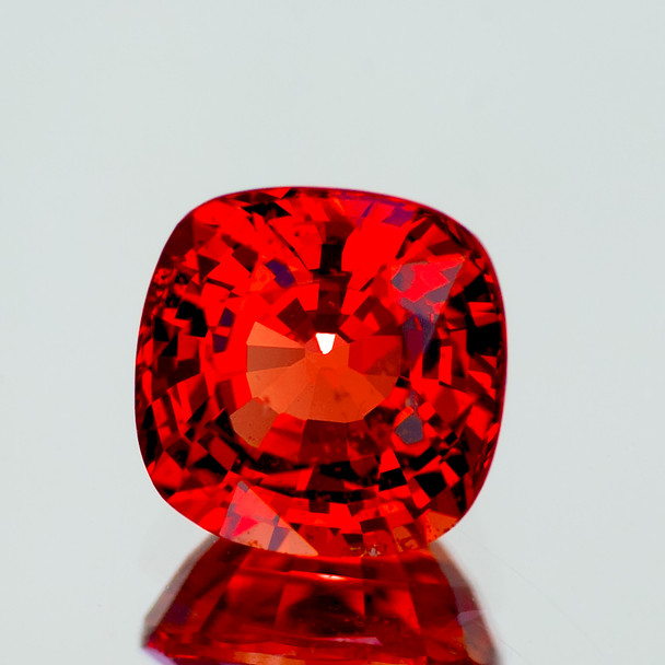 6.20 mm Cushion {1.51ct} Top Luster Natural Intense Red-Orange Sapphire [Flawless-VVS]-Free Certificate