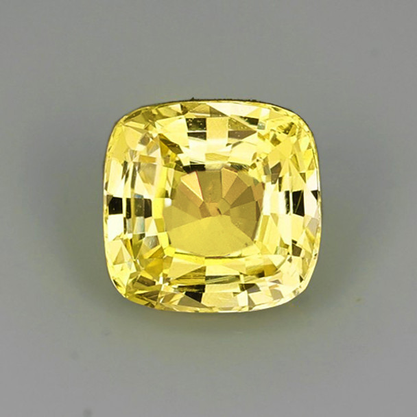7.20 mm Cushion {1.79ct} Top Luster Natural Canary Yellow Sapphire [Flawless-VVS]-Free Certificate