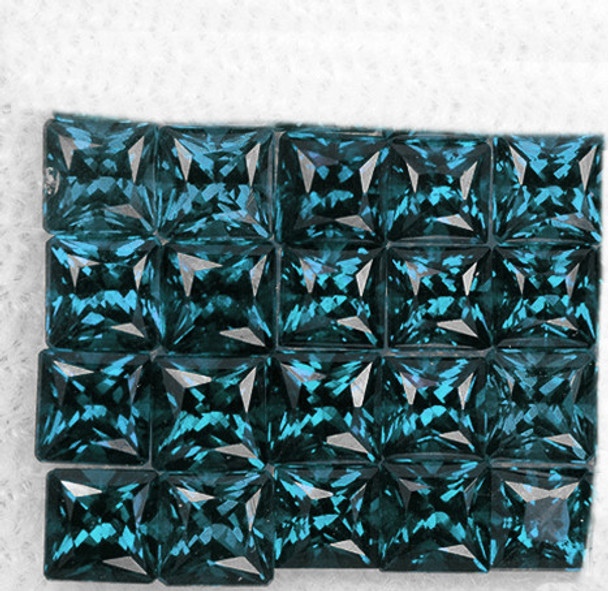 1.80 mm Square Machine Cut 20 pieces Fire Luster Natural Teal Blue Sapphire [Flawless-VVS]