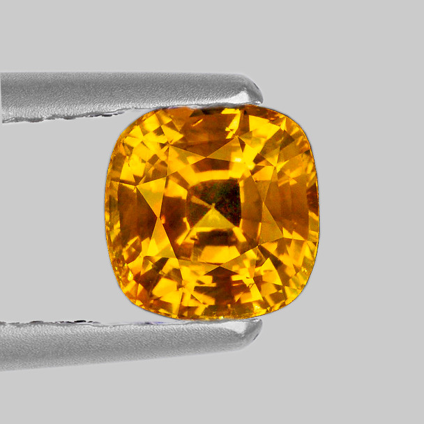 6.50 mm Cushion {1.90ct} Top Luster Natural Intense Yellow Sapphire [Flawless-VVS]