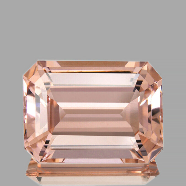 10x8 mm Octagon 3.26cts Superb Luster Natural Peach Morganite [Flawless-VVS]-Top Grade -Free Certificate