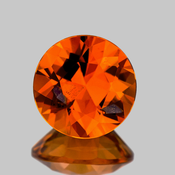 5.50 mm Round {0.73ct} Top Luster Natural Intense Orange Sapphire [VVS]