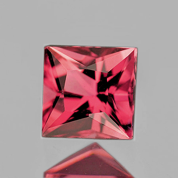 5.50 mm Square princess {0.76ct} Natural Intense Padparadscha Pink Tourmaline [Flawless-VVS]
