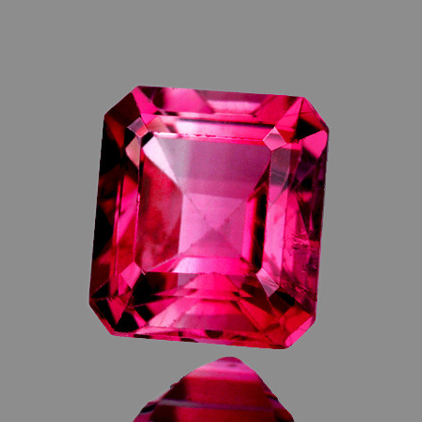 7x6 mm Octagon 1.75ct Sparkling Natural Intense Pink Red Tourmaline [VVS-VS]