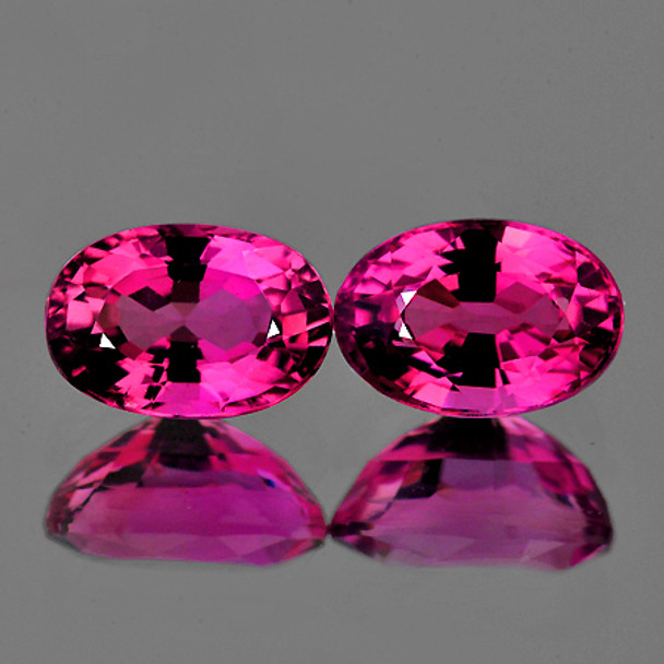 6x4 mm Oval Step 2 pieces Fire Luster Natural Rubellite Pink Tourmaline [Flawless-VVS]-Top Grade