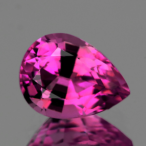 7x5 mm Pear {0.75ct} Brilliant Luster Natural Rubellite Purplish Pink Tourmaline [Flawless-VVS]