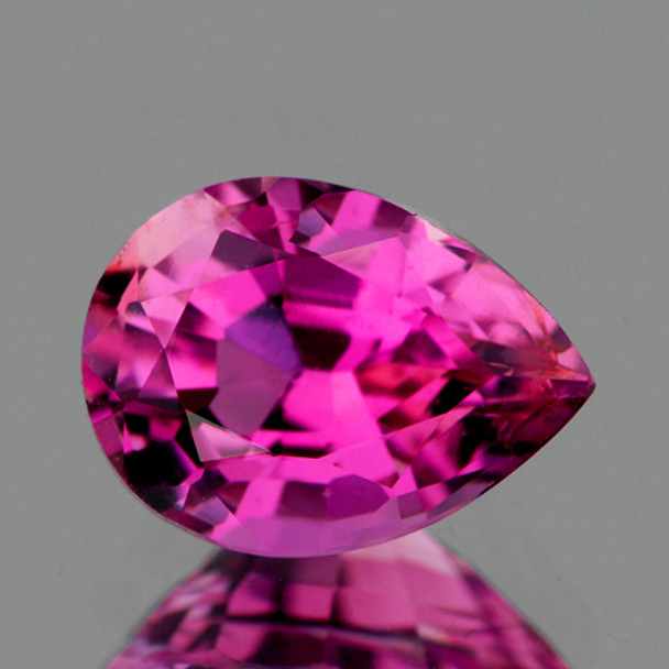 8x5 mm Pear {1.0ct} Brilliant Luster Natural Rubellite Purplish Pink Tourmaline [Flawless-VVS]