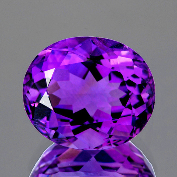 14x12 mm Oval {7.32cts} Natural Top Intense Purple Amethyst [Flawless-VVS]