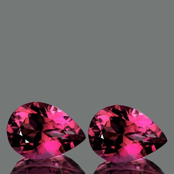 8.5x5.5 mm Pear 2pcs AAA Fire Natural Intense Raspberry Pink Rhodolite Garnet [Flawless-VVS]