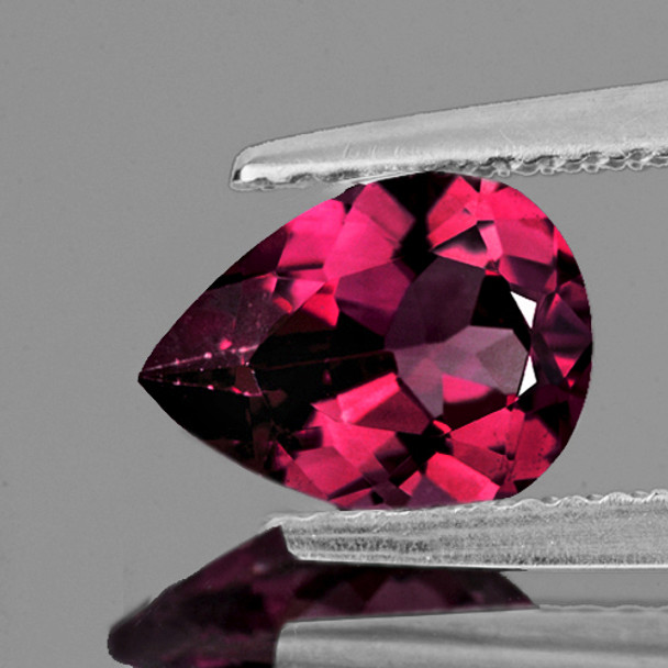 8x5.5 mm Pear 1 piece Top Natural Intense Raspberry Pink Rhodolite Garnet [Flawless-VVS]