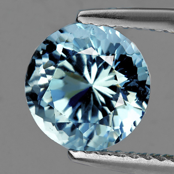 5.20 mm Round {0.60cts} AAA Fire Luster Natural Intense Blue Aquamarine [Flawless-VVS]