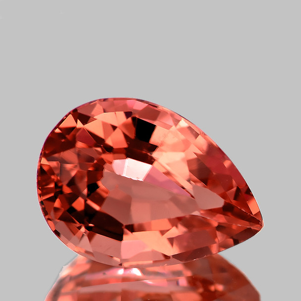 10x7 mm Pear {2.02ct} Top Luster Natural Intense Peach Pink Tourmaline [Flawless-VVS]