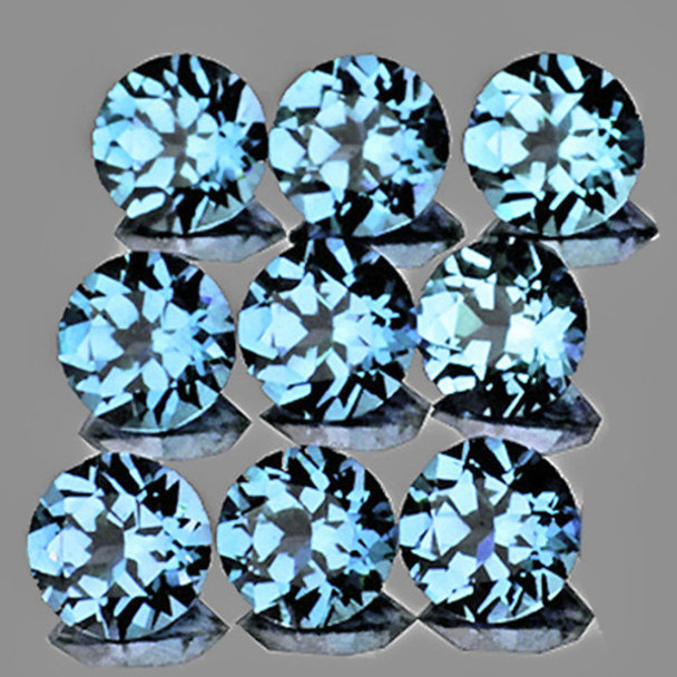 3.00 mm Round 9 pcs Fire Luster Natural Santa Maria Blue Aquamarine [Flawless-VVS]