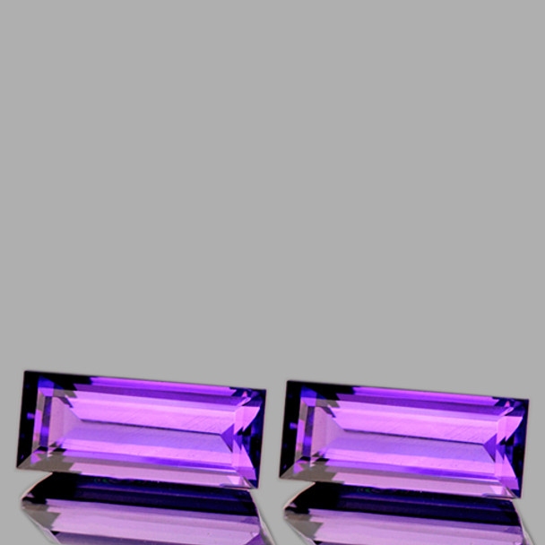 15.5x5 mm Baguette2 Pieces AAA Luster Natural Pinkish Purple Amethyst [Flawless-VVS]