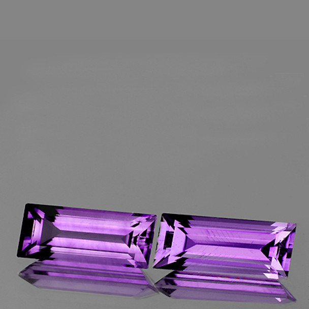 15x5 mm Baguette2 Pieces AAA Luster Natural Pinkish Purple Amethyst [Flawless-VVS]