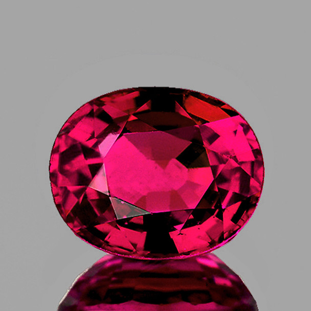 8x6.5 mm Oval {1.70ct} Sparkling Natural Intense Red Pink Tourmaline [Flawless-VVS]