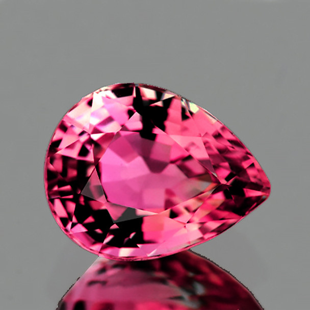 7x5 mm Pear {0.88ct} Sparkling Natural Intense Rose Pink Tourmaline [Flawless-VVS]