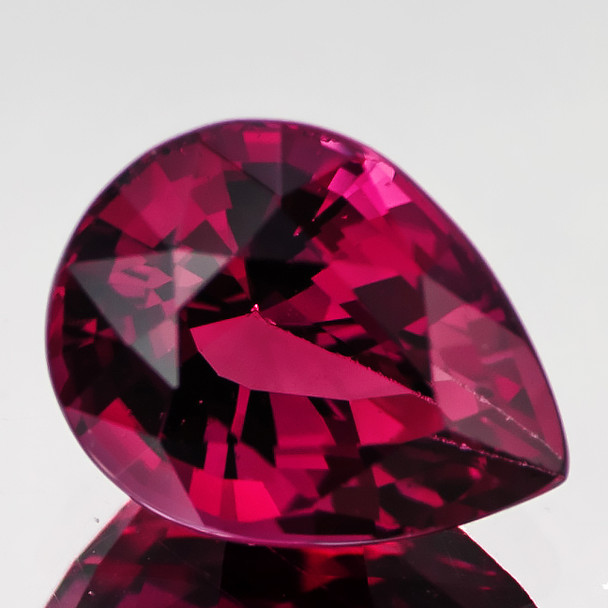 10x8 mm Pear {2.35ct} Sparkling Natural Intense Red Pink Tourmaline [Flawless-VVS]