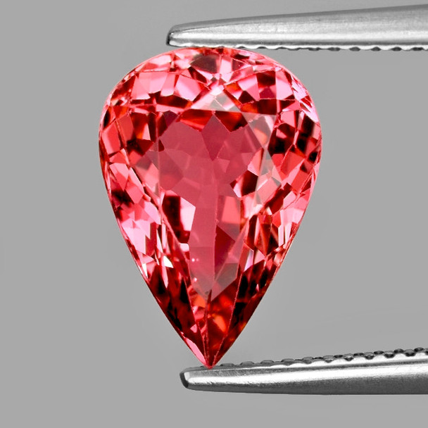12x7 mm Pear {3.23ct} Sparkling Natural Intense Padparadscha Pink Tourmaline [Flawless-VVS]