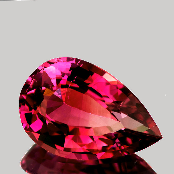 11x7 mm Pear {2.10ct} Sparkling Natural Rubellite Pink Tourmaline [Flawless-VVS]