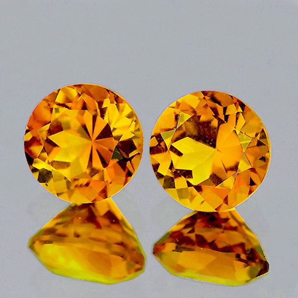 6.00 mm Round 2pcs Natural Golden Yellow Citrine [Flawless-VVS]