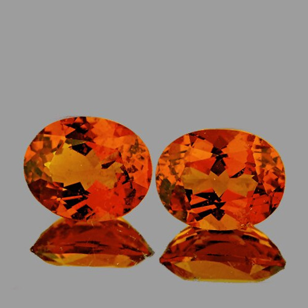 6x5 mm OVAL 2 PIECES NATURAL CINNAMON ORANGE HESSONITE GARNET [VVS]