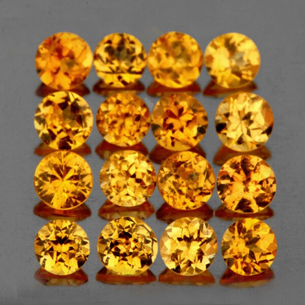 2.30 mm ROUND 16 PIECES NATURAL ORANGE SPESSARTITE GARNET [FLAWLESS-VVS]