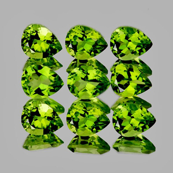 5x4 mm 9 PIECES PEAR NATURAL GREEN PERIDOT [FLAWLESS-VVS]--TOP GRADE