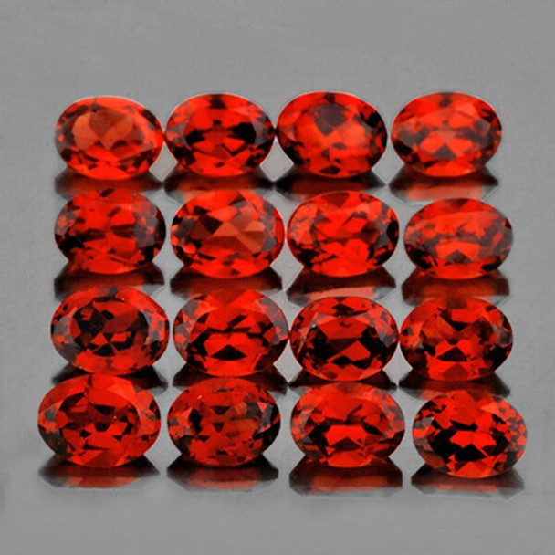 4X3 mm Oval 16 pcs Natural Red Mozambique Garnet [Flawless-VVS]