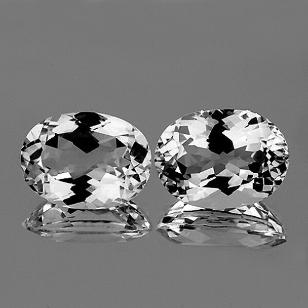 13x10 MM OVAL 2 PIECES NATURAL BRILLIANT FIRE LUSTER WHITE TOPAZ [FLAWLESS-VVS]