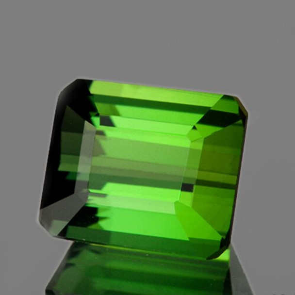 9x7 mm OCTAGON 3.30cts NATURAL CHROME GREEN TOURMALINE [IF-VVS]-FREE CERTIFICATE