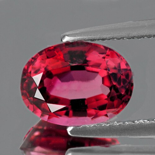 7.5x5.5 mm OVAL 1.36cts NATURAL AAA CHERRY PINK RHODOLITE GARNET [IF-VVS]