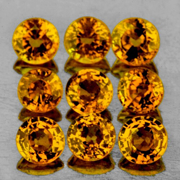 2.60 mm ROUND 9 PIECES STEP CUT NATURAL GOLDEN YELLOW SAPPHIRE [IF-VVS]